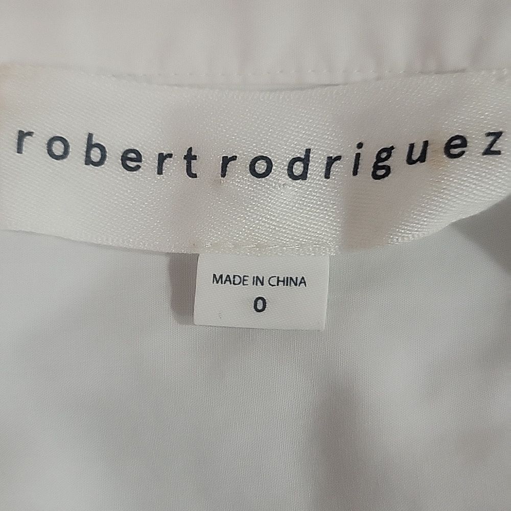 Robert Rodriguez 100% Cotton Button Down Long Sleeve Shirt Tie Sleeve Size 0 - Picture 3 of 5